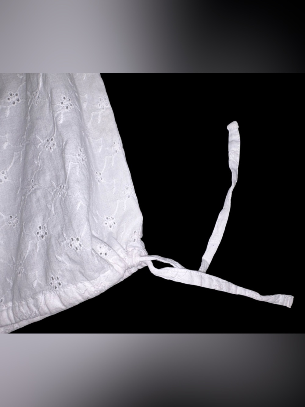 J. Jill White Eyelet Tunic Top Small Cotton Boho Embroidered Beaded Cottagecore - Picture 5 of 13
